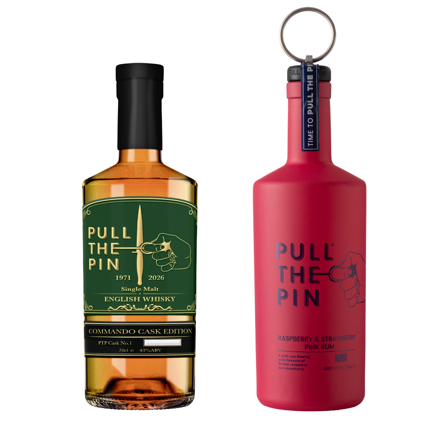 Single Malt Single Cask NCF First cask Commando English Whisky and a bottle Raspberry and Strawberry Pink Rum